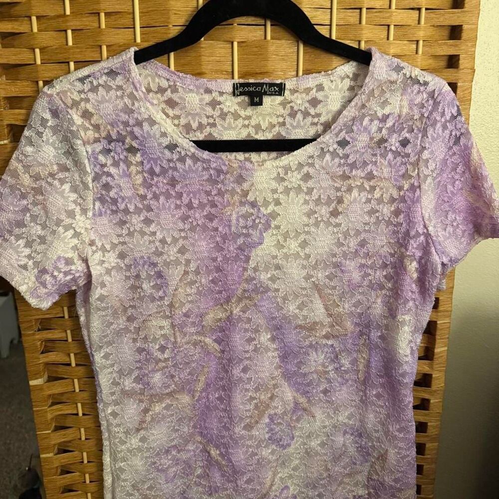 Vintage Purple Lace Blouse